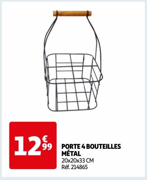 PORTE 4 BOUTEILLES MÉTAL