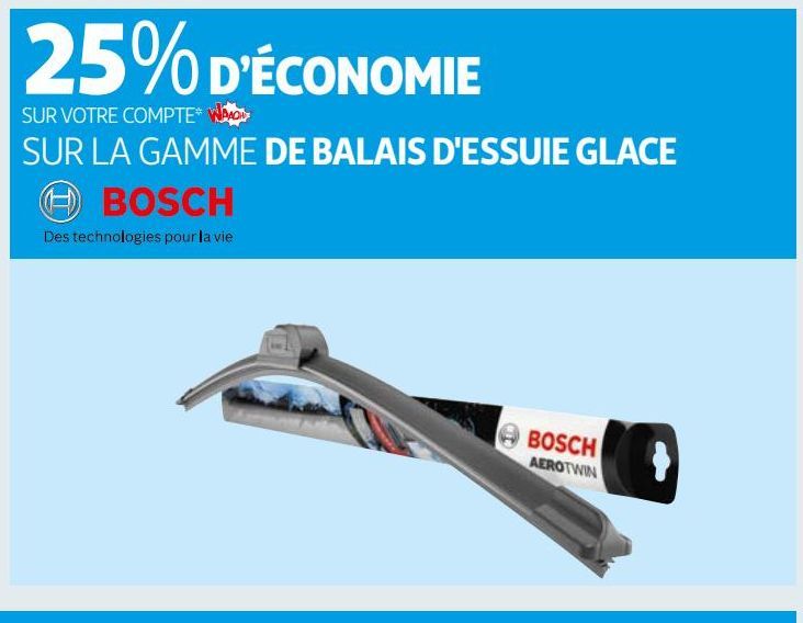 SUR LA GAMME DE BALAIS D'ESSUIE GLACE BOSCH