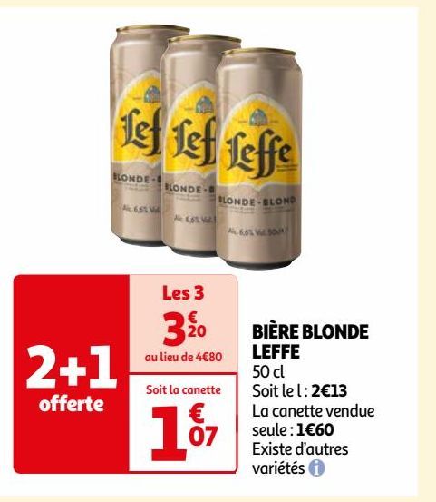 BIÈRE BLONDE LEFFE 