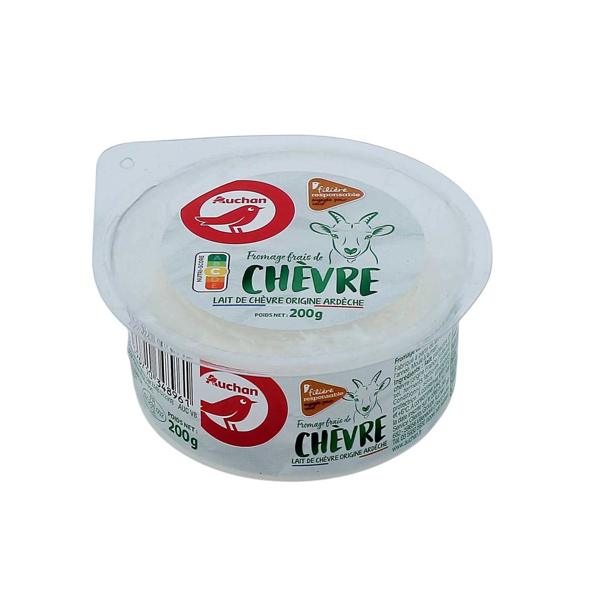 FROMAGE FRAIS DE CHÈVRE FILIÈRE AUCHAN "CULTIVONS LE BON"