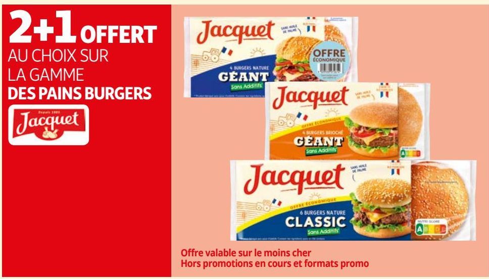 SUR LA GAMME DES PAINS BURGERS JACQUET