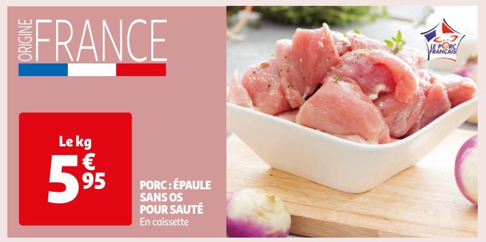 PORC : ÉPAULE SANS OS POUR SAUTE