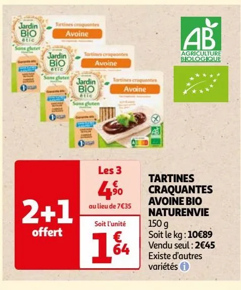 tartines craquantes avoine bio naturenvie