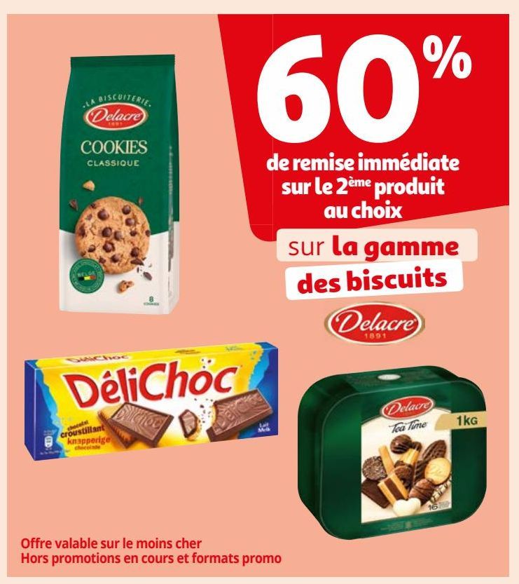 sur la gamme des biscuits Delacre