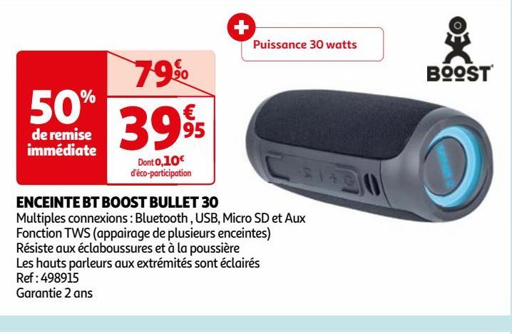 ENCEINTE BT BOOST BULLET 30