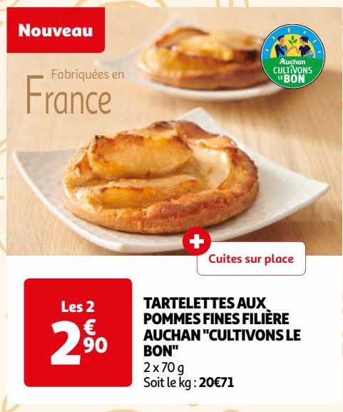 TARTELETTES AUX POMMES FINES FILIÈRE AUCHAN "CULTIVONS LE BON"