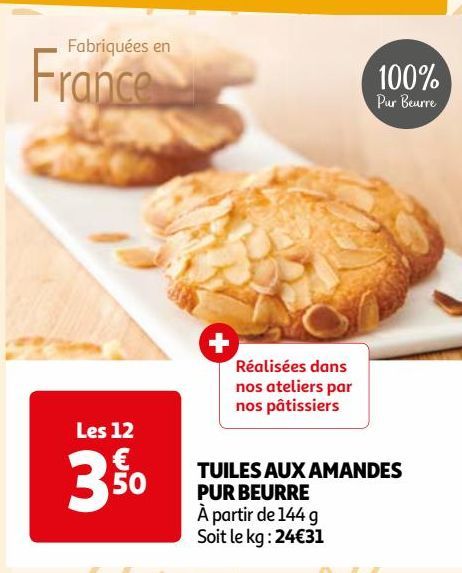 TUILES AUX AMANDES PUR BEURRE 