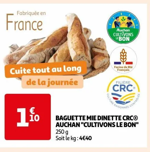 baguette mie dinette crc® auchan "cultivons le bon"