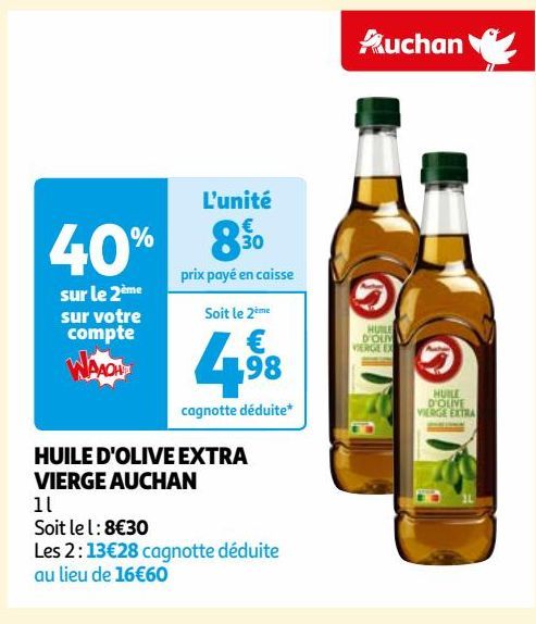 HUILE D'OLIVE EXTRA VIERGE AUCHAN