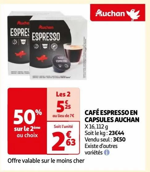 café espresso en capsules auchan 