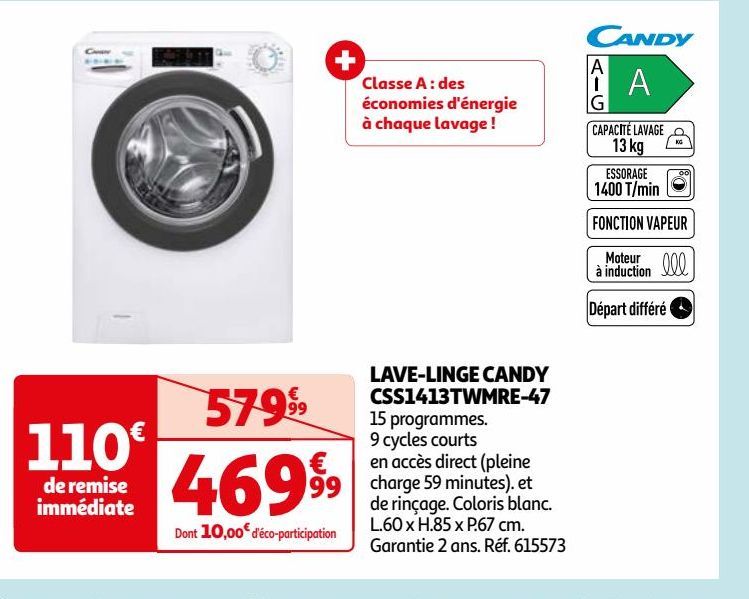 LAVE-LINGE CANDY CSS1413TWMRE-47