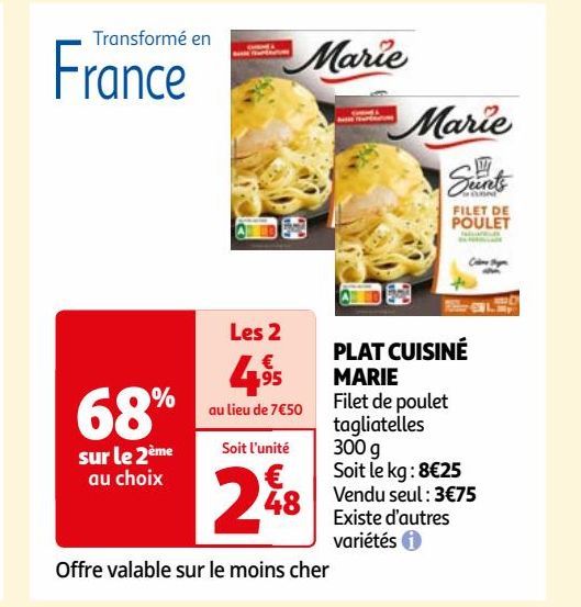 PLAT CUISINÉ MARIE