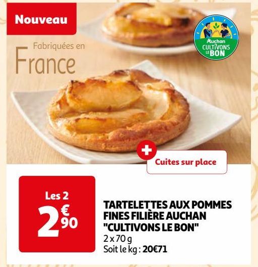 TARTELETTES AUX POMMES FINES FILIÈRE AUCHAN "CULTIVONS LE BON" 