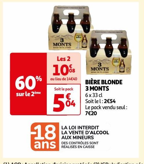 BIÈRE BLONDE 3 MONTS 