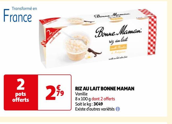 RIZ AU LAIT BONNE MAMAN