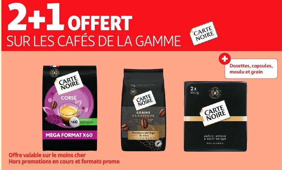 sur les cafés de la gamme carte noir