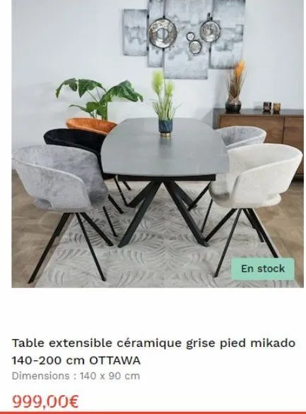 table extensible mikado