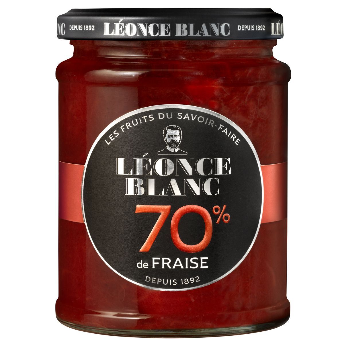 CONFITURE AUX FRAISES LEONCE BLANC 70% 