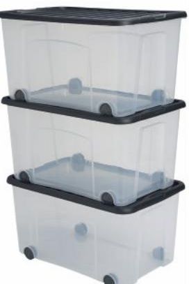 LOT DE 3 BOITES PLASTIQUE 50L 