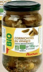 CORNICHONS BOCAL AUCHAN BIO 