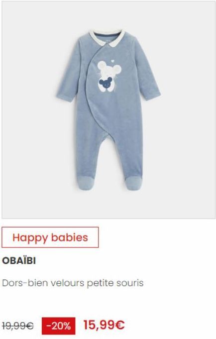 Happy babies  38.  OBAÏBI  Dors-bien velours petite souris  19,99€ -20% 15,99€ 