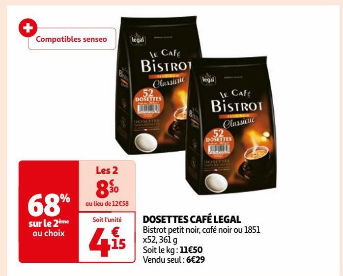 DOSETTES CAFÉ LEGAL