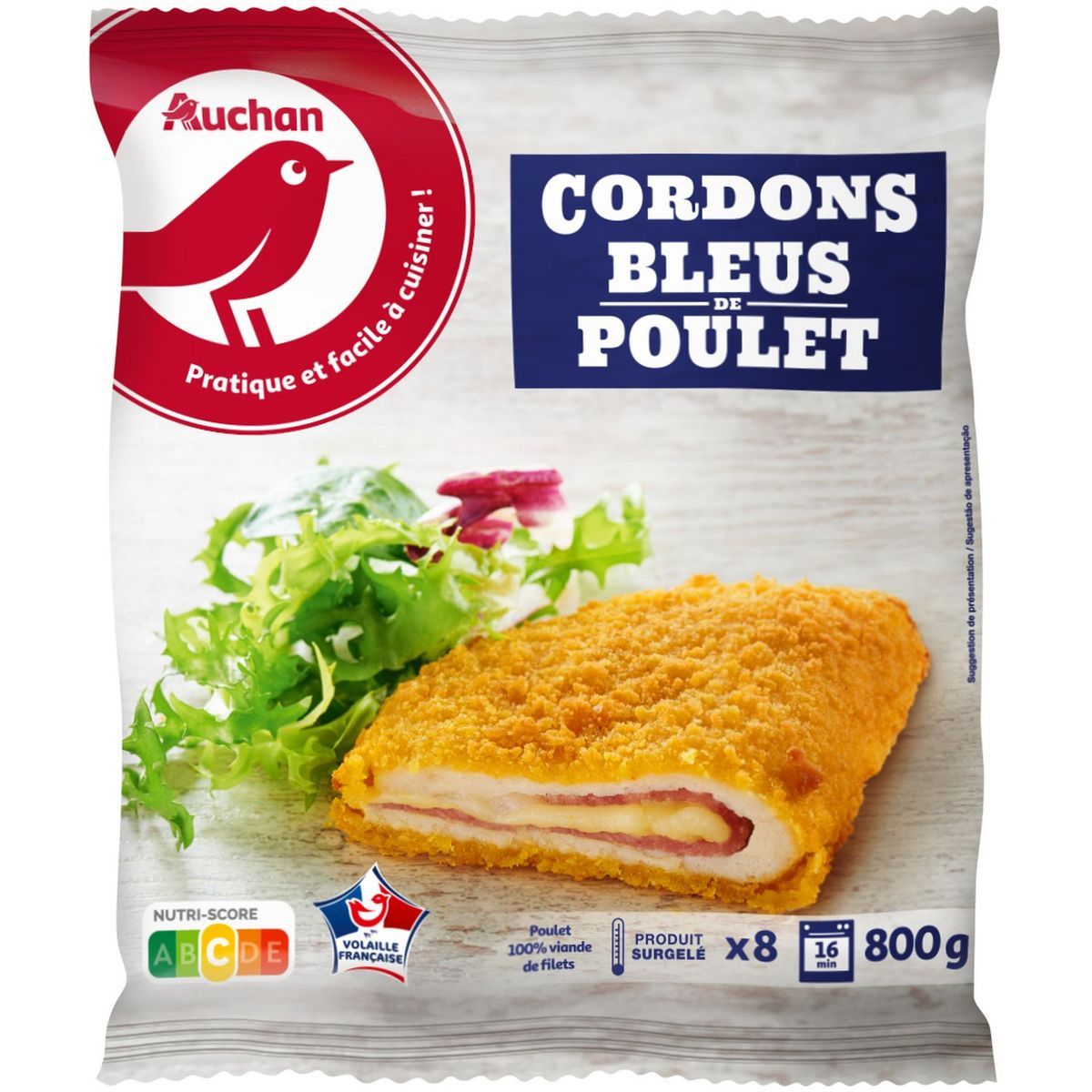 CORDONS BLEUS DE POULET SURGELÉS AUCHAN