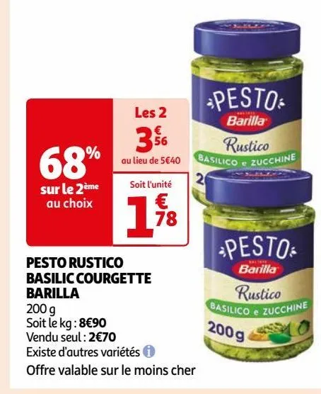 pesto rustico basilic courgette barilla