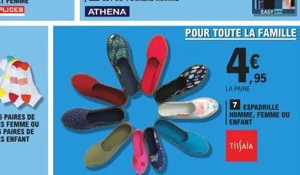 g  pour toute la famille  easy  tissaia  ,95  la paire  7 espadrille homme, femme ou  enfant 