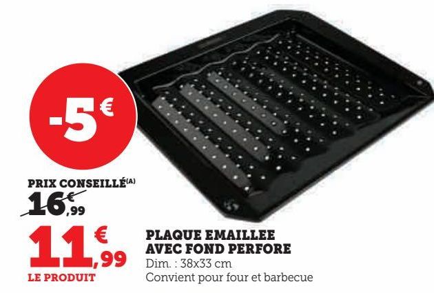 PLAQUE EMAILLEE AVEC FOND PERFORE