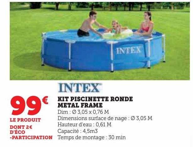 KIT PISCINETTE RONDE METAL FRAME