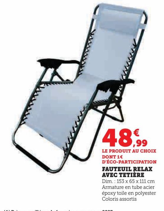 FAUTEUIL RELAX AVEC TETIÈRE