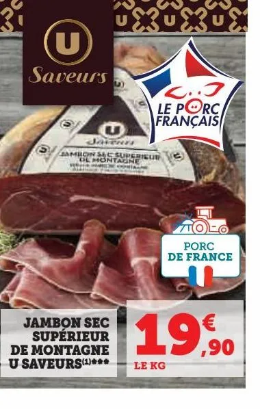 jambon sec supérieur de montagne u saveurs