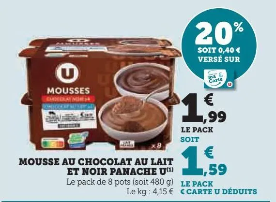 mousse au chocolat au lait et noir panache u