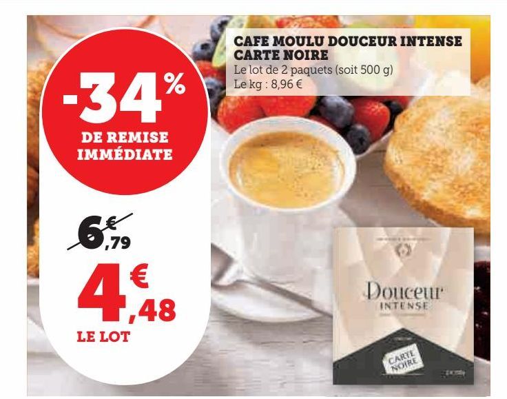 CAFE MOULU DOUCEUR INTENSE CARTE NOIRE