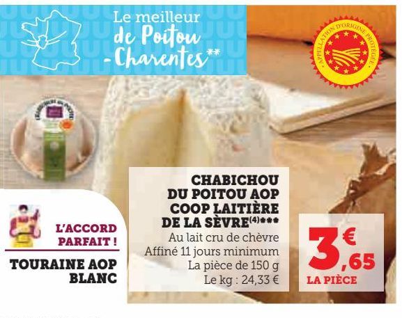 Chabichou du poitou AOP coop laitiere de la sevre