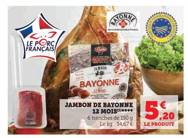 jambon de bayonne 12 mois