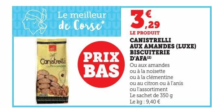 canistrelli aux amandes (luxe) biscuiterie d`afa