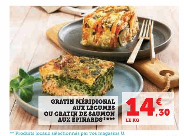 Gratin meridional aux legumes ou gratin de saumon aux epinards