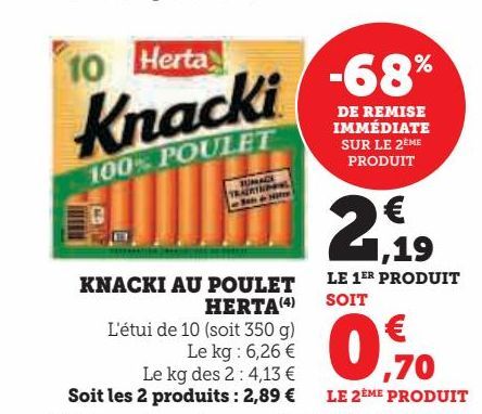 Knacki au poulet Herta