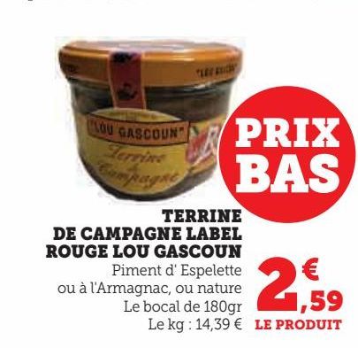 terrine de campagne label rouge Lou gascoun