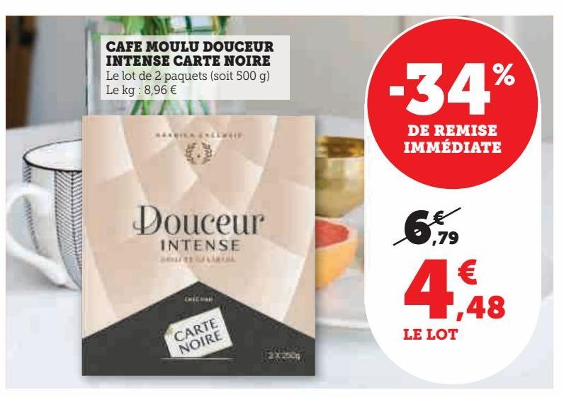 café moulu douceur Intense Carte noire