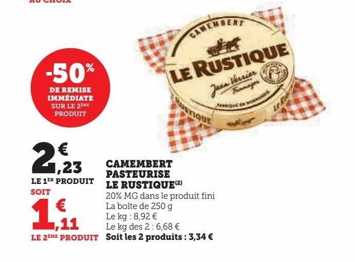 camembert pasteurise le rustique