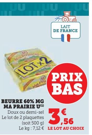 beurre 60% MG Ma prairie U