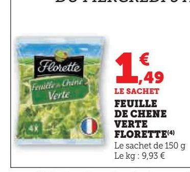 Feuille de chene verte Florette 