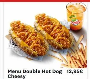 ins  menu double hot dog 12,95€ cheesy  torical  oasis 