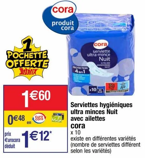 serviettes hygiéniques cora