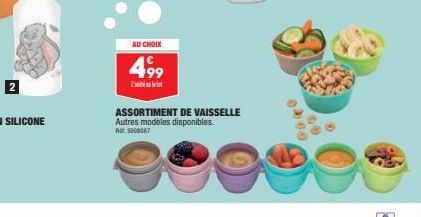 AU CHOIX  499  Tantinukolat  ASSORTIMENT DE VAISSELLE Autres modèles disponibles. Rat 5008067 