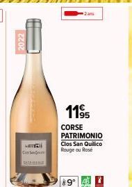 2022  Samti  C  11⁹5  CORSE PATRIMONIO Clos San Quilico Rouge ou Rose  9°  Zan 