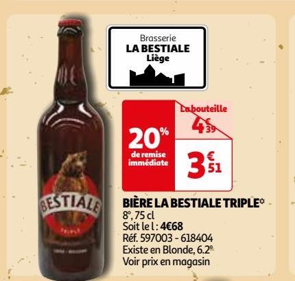 BIÈRE LA BESTIALE TRIPLE*